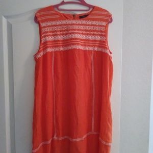 THML Orange Dress Embroidered Size Large